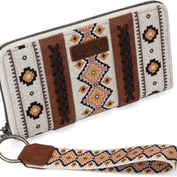 Wrangler Wristlet Western Wallet Boho Aztec Credit Card Holder for Women